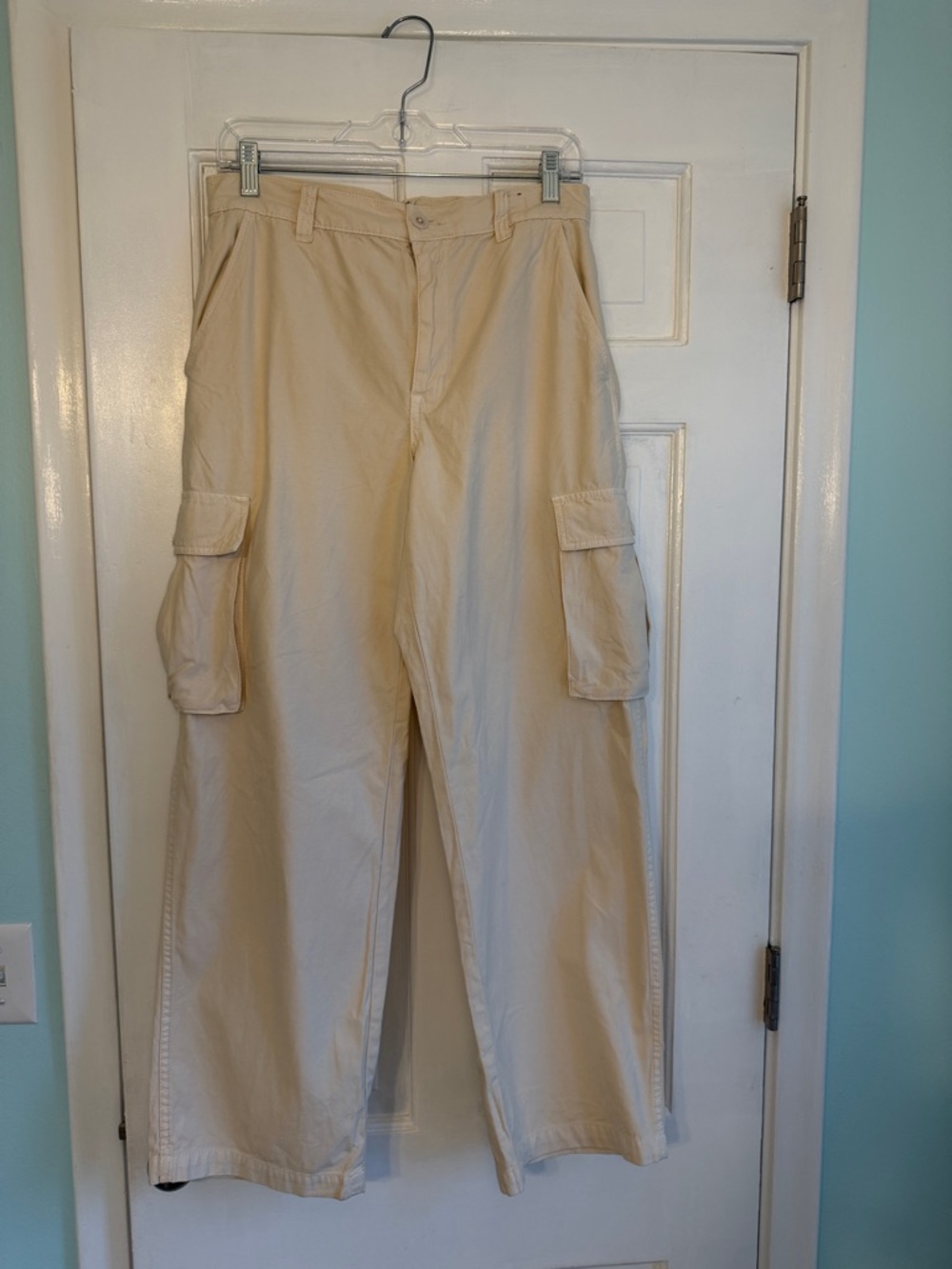 Madewell Beige Wide-Leg Cargo Pants